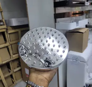 Round Polished Chrome-Finish Overhead Rain Shower Head