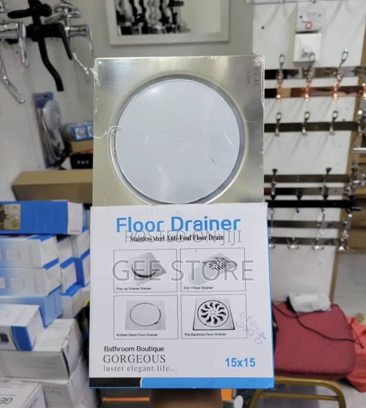 A 15x15 Cm Stainless Steel Anti-Odor Square Floor Drain