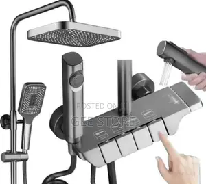 Modern Gunmetal Gray Piano-Key Style Multi-Function Shower