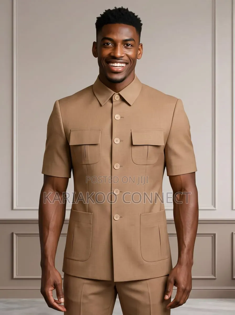 Brown Buttons Suit