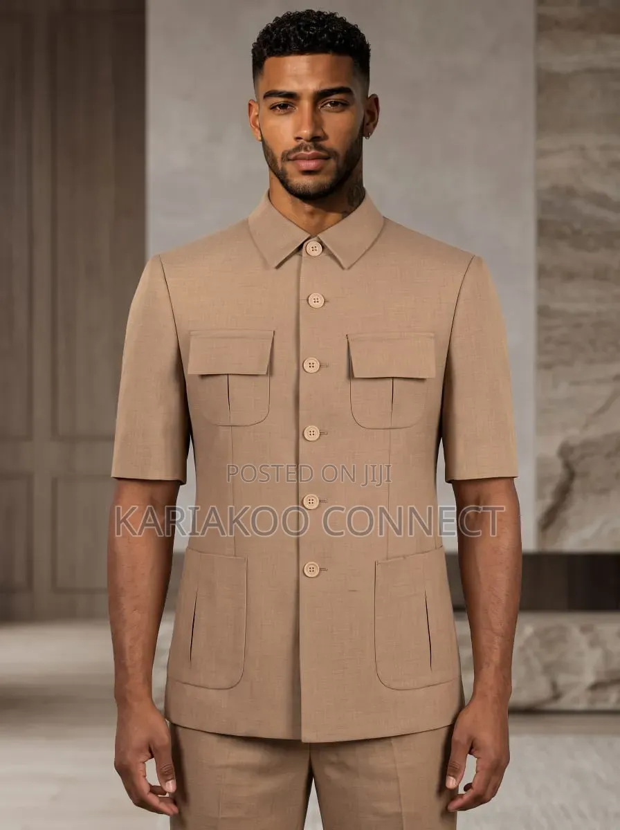 Brown Buttons Suit