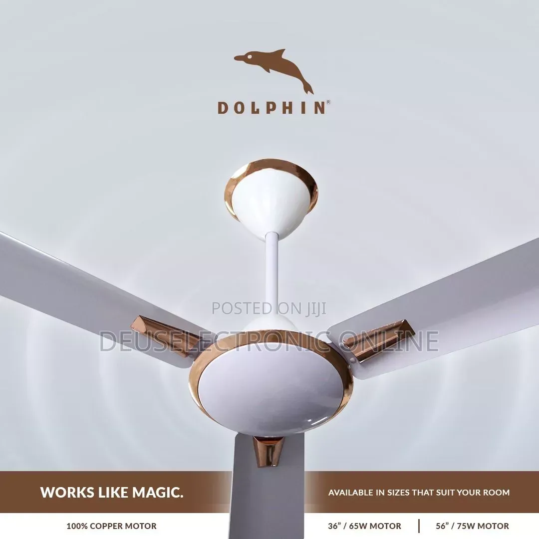 *Dolphin Ceiling Fan Gold* Size 36 ,56