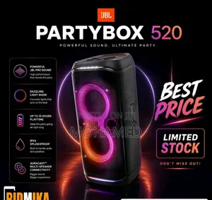 JBL Partybox 520—nguvu, Bass Burudani Kwa Kiwango Cha Juu!
