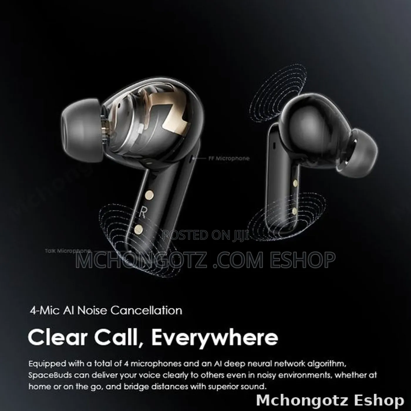 Oraimo SpaceBuds OTW-630 Hybrid ANC Wireless Earbuds 40 Hours Playtime