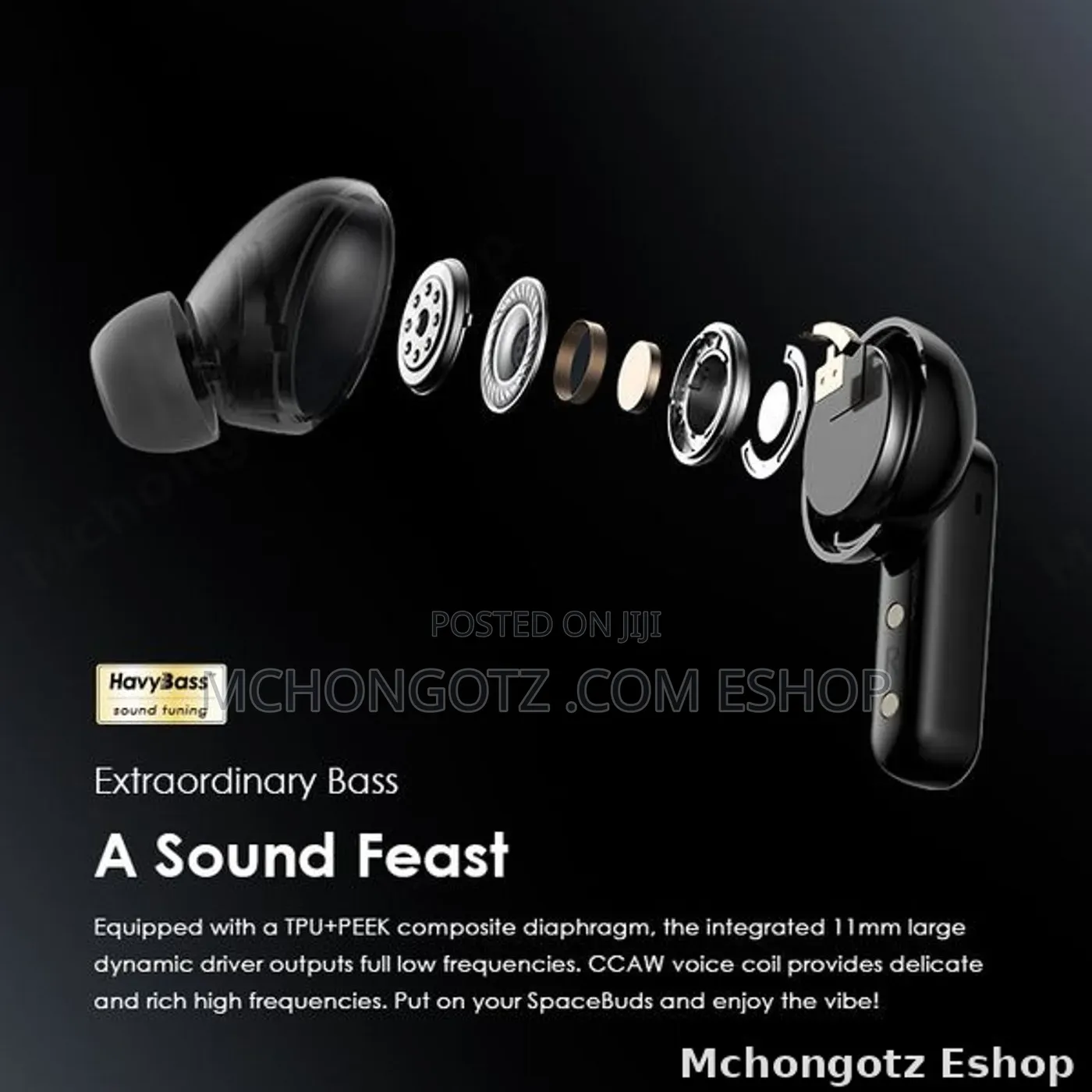 Oraimo SpaceBuds OTW-630 Hybrid ANC Wireless Earbuds 40 Hours Playtime