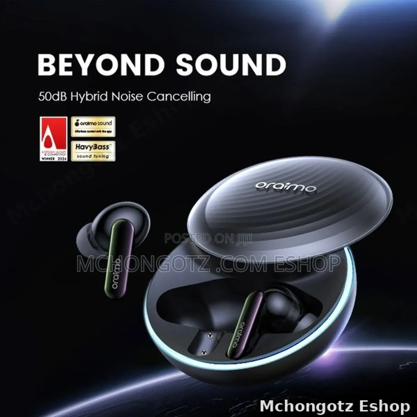 Oraimo SpaceBuds OTW-630 Hybrid ANC Wireless Earbuds 40 Hours Playtime
