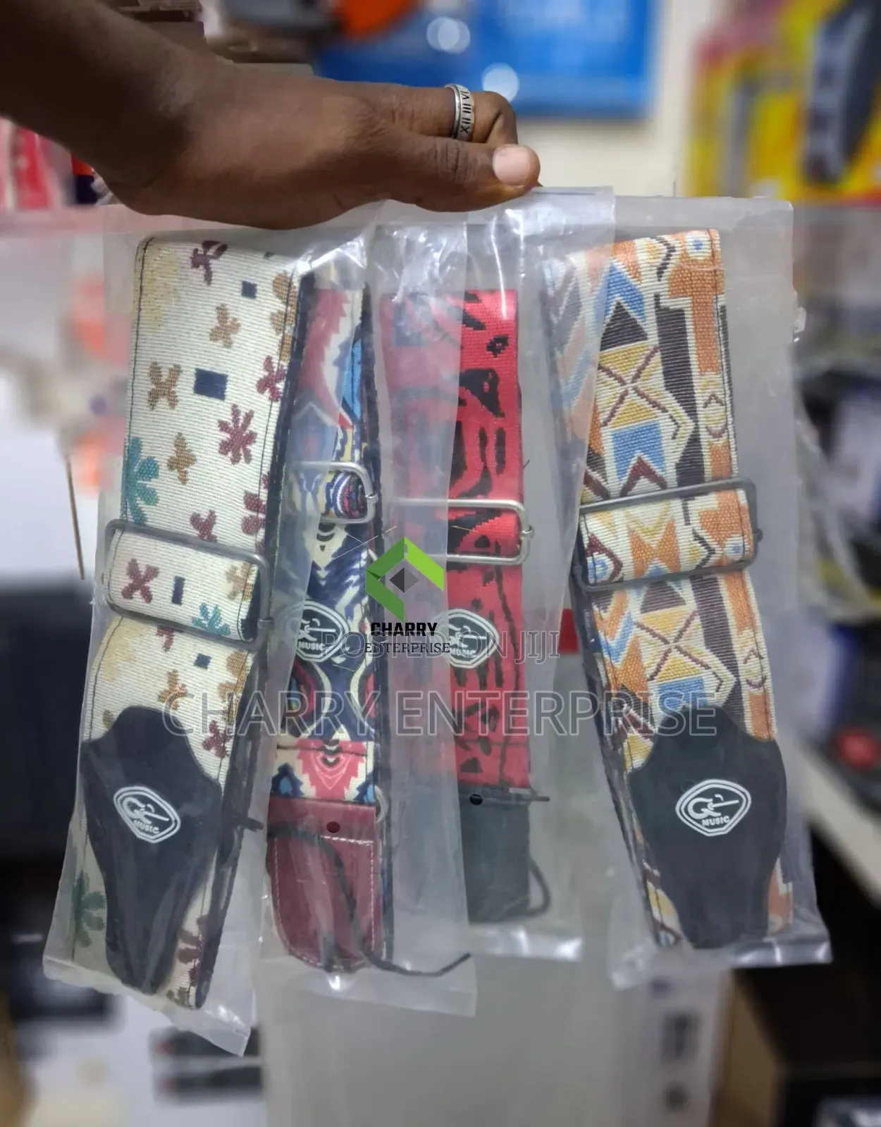 Adjustable Woven Cotton and Nylon Guitar Straps Mikanda Ya Guitar