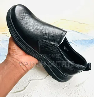 Black Colour Ecco Brand Men's Leather Shoes in Mocca Form