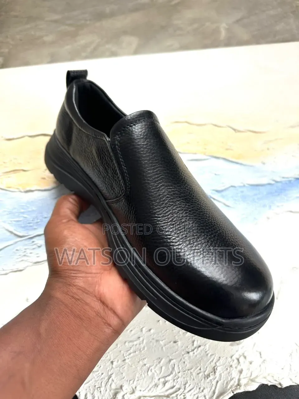 Black Colour Ecco Brand Men's Leather Shoes in Mocca Form