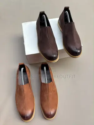Timberland Slip on Leather Shoes With Contrasting White Outsole