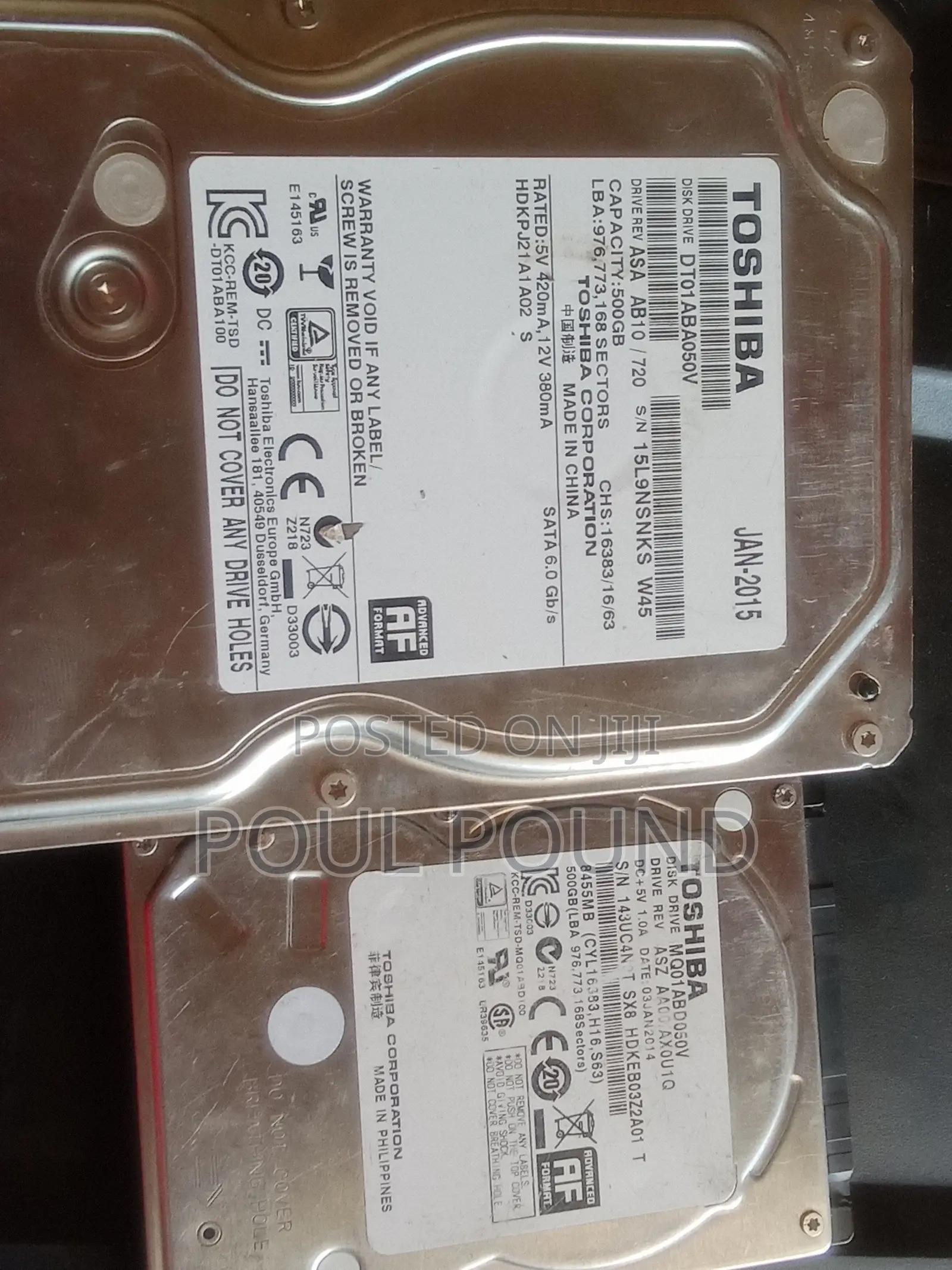TOSHIBA Hard Disk 500GB X2 - Original - Dar