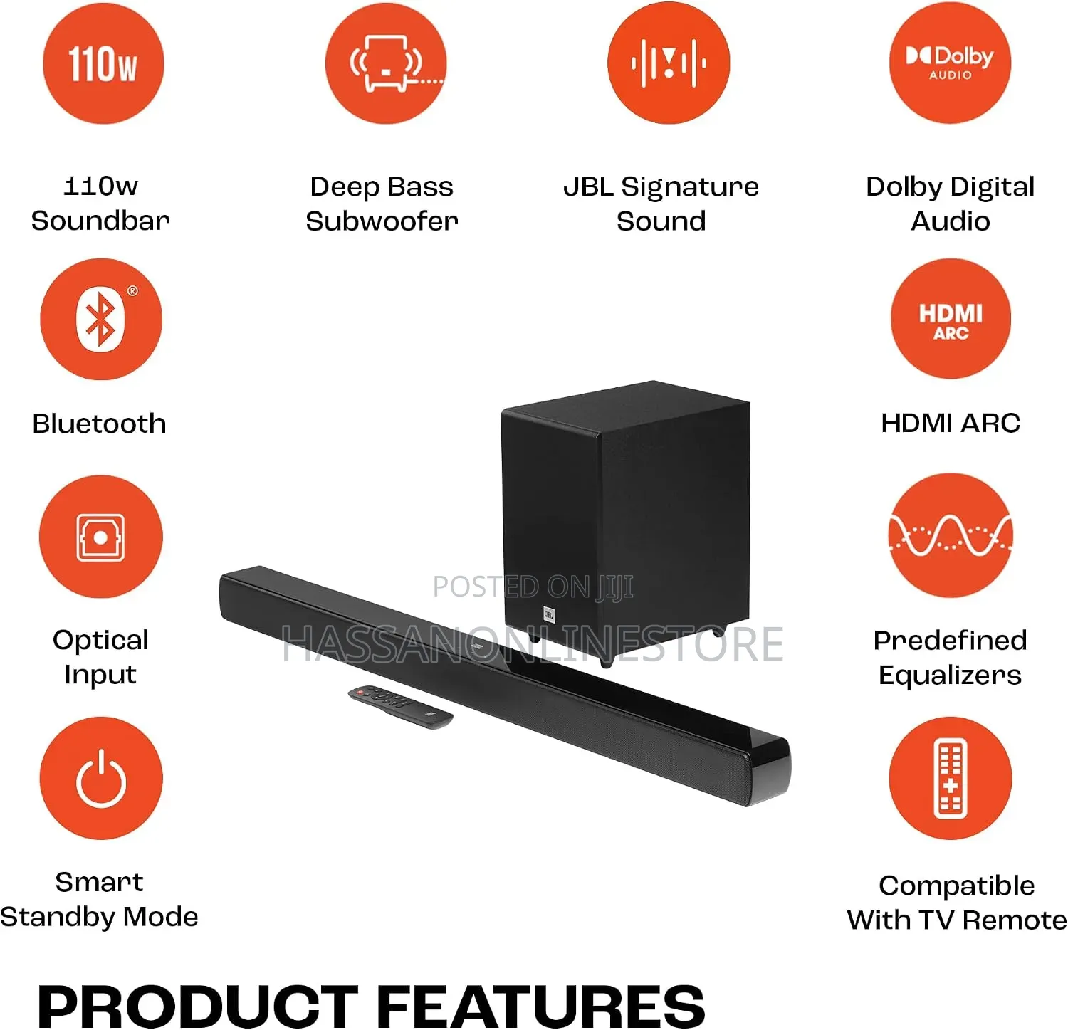 JBL Cinema SB241 Soundbar With Wired Subwoofer for Extra Deep Bass