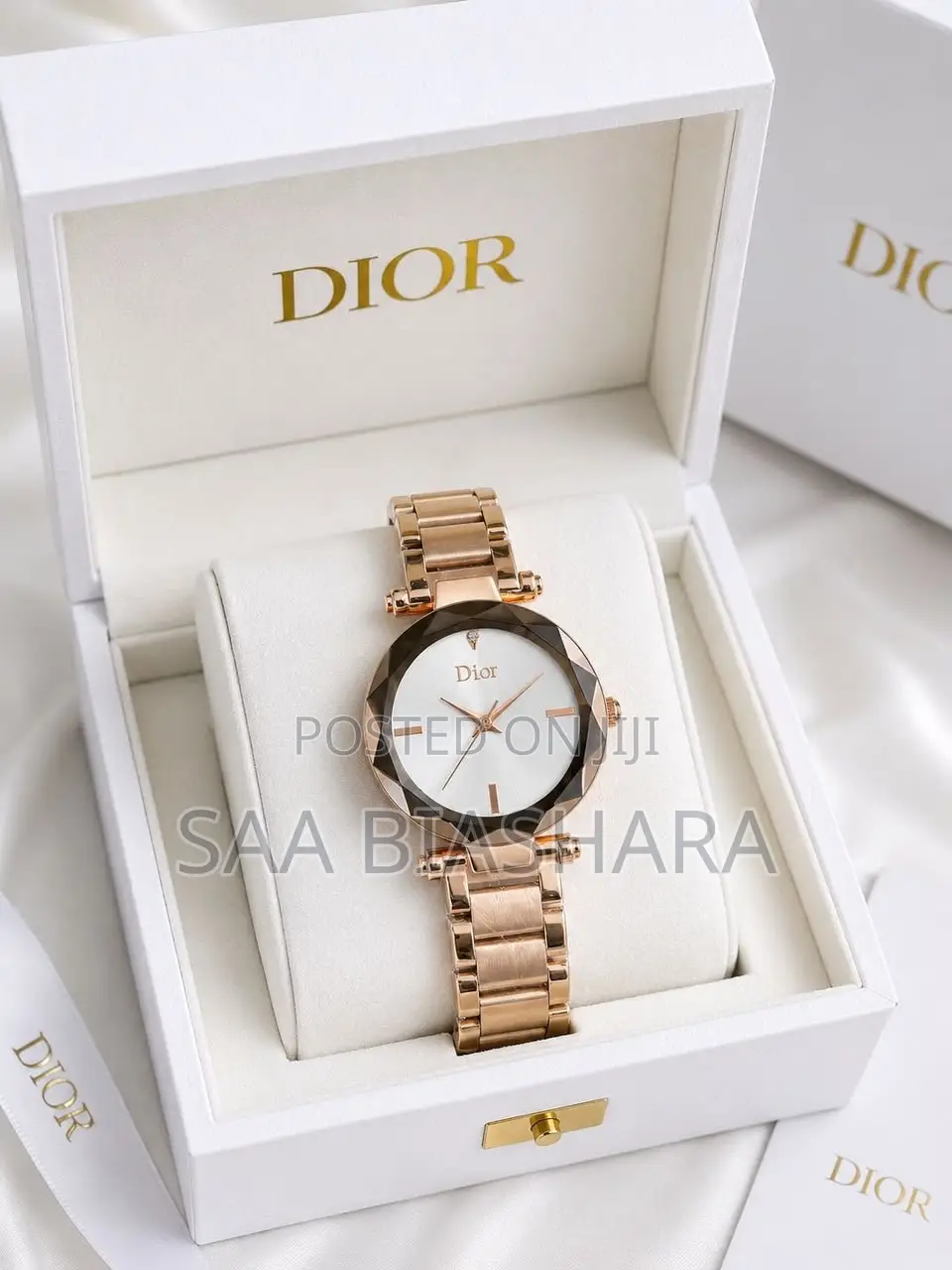 Dior Classic Ladies Watch Rose Gold and White