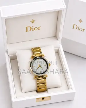 Dior Classic Ladies Watch Gold and White