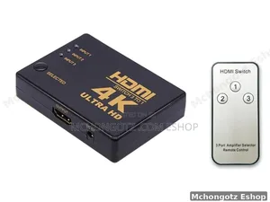 3-Port HDMI Switch Splitter With Remote ( Ultra HD)