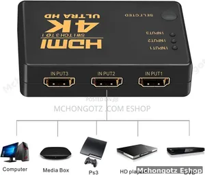 3-Port HDMI Switch Splitter With Remote ( Ultra HD)