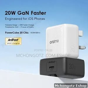 Oraimo PowerCube 20 Chic 20W GaN Fast Charger (OCW-5201U, Type-C) 5.0