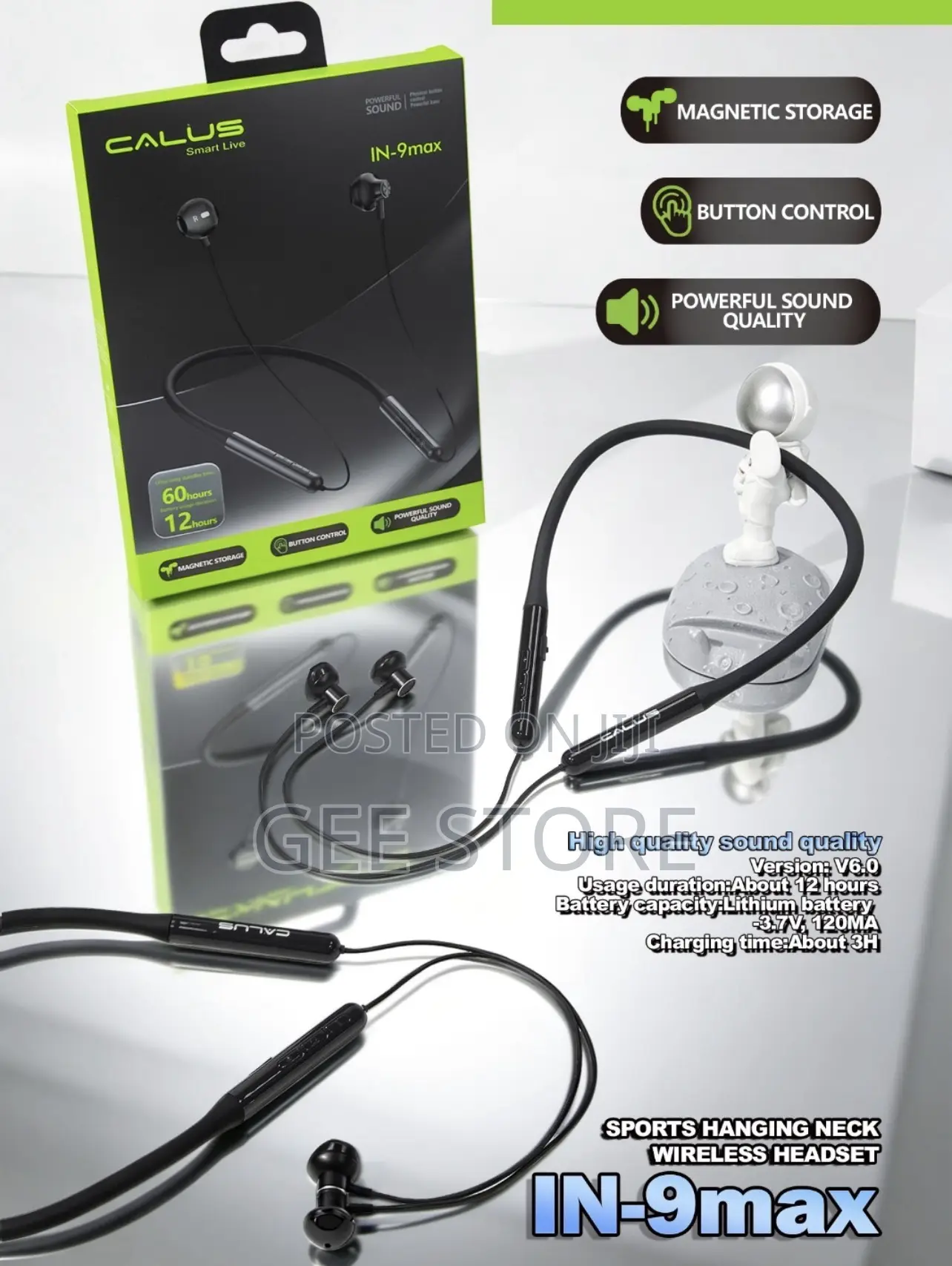 Calus IN-9max Sports Hanging-Neck Wireless Headset