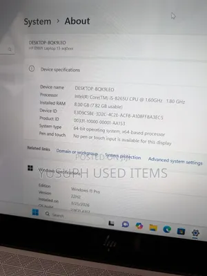 Laptop HP Envy 13 8GB Intel Core 5 HDD 500GB