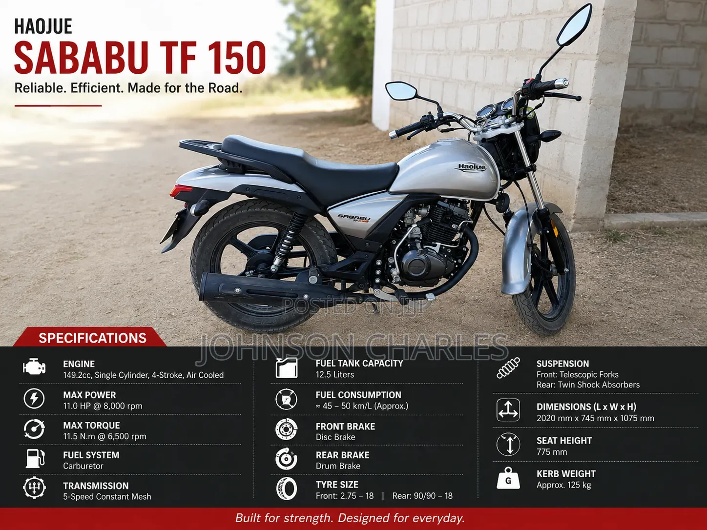 Haojue TF150 2016 Silver