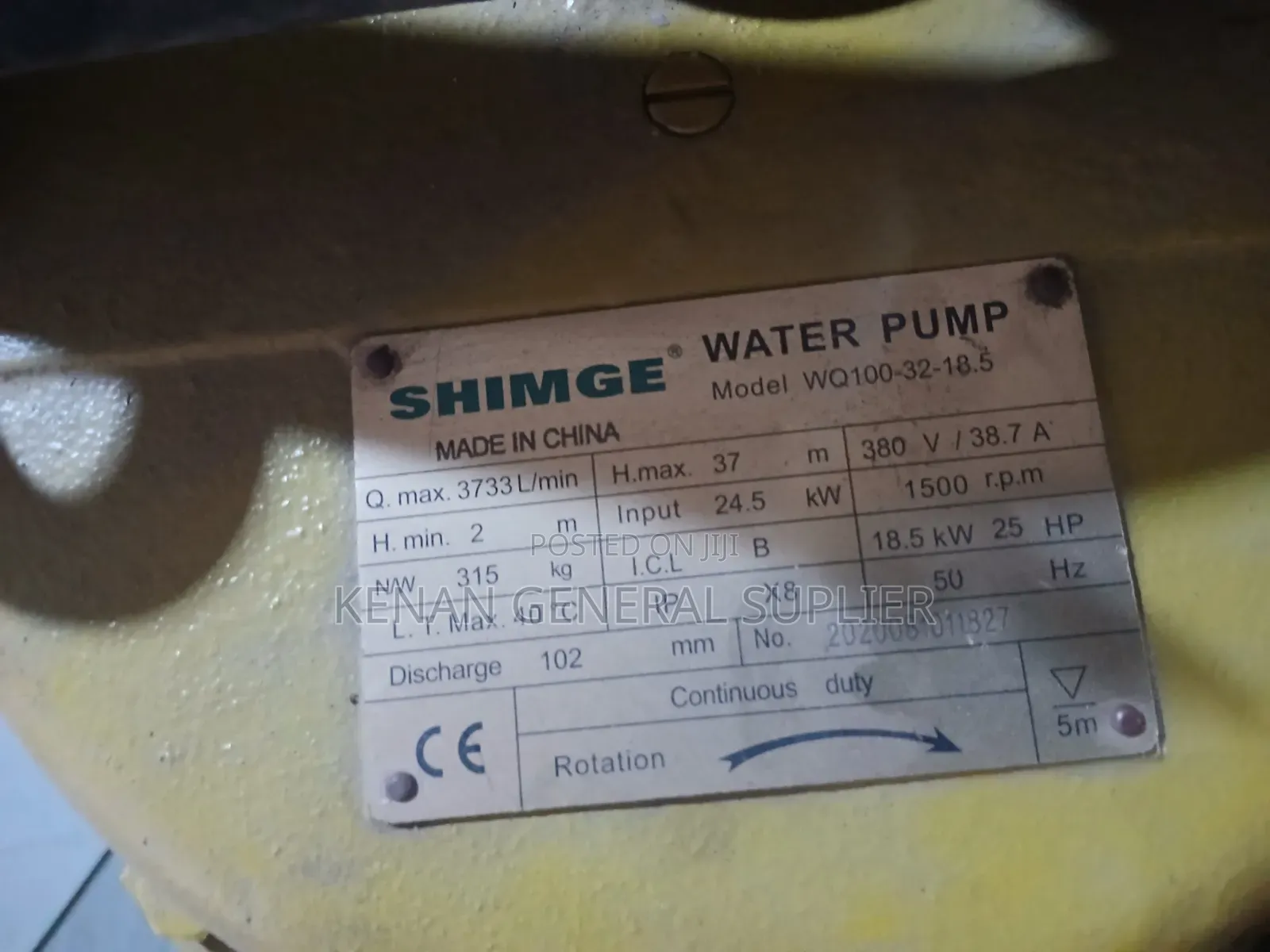 Shimge Water Pump 25hp