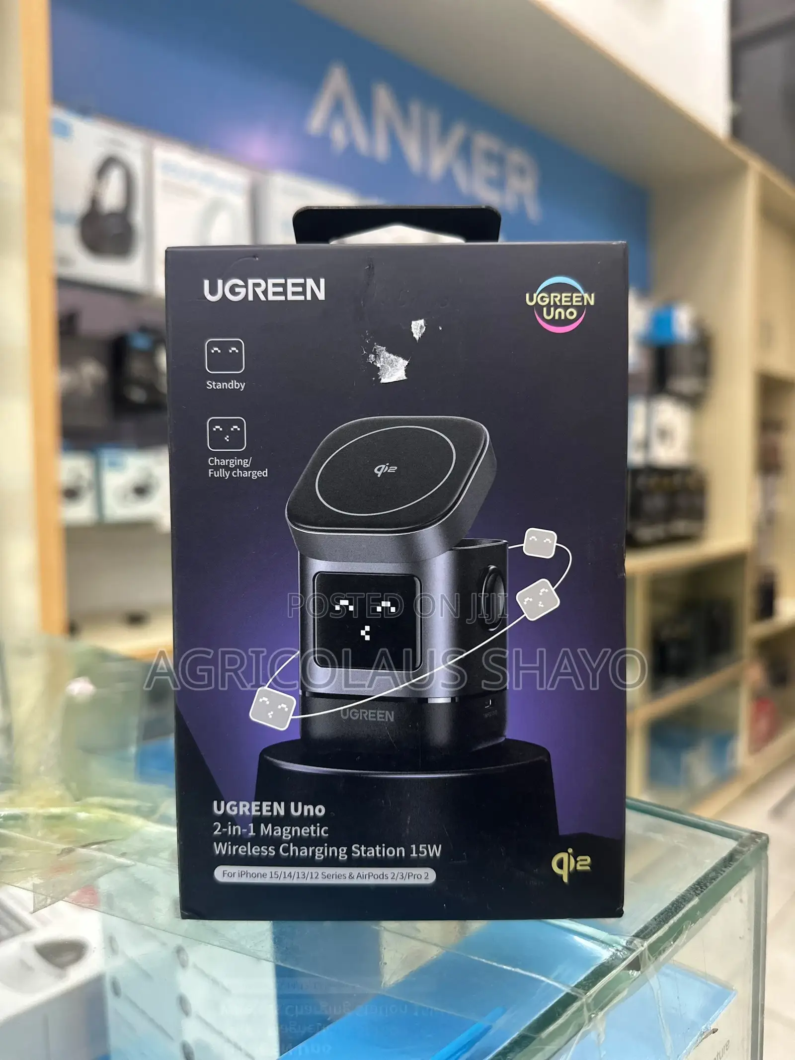 UGREEN Uno 2-in-1 Magnetic Wireless Charging Station 15W – Qi2 Fast