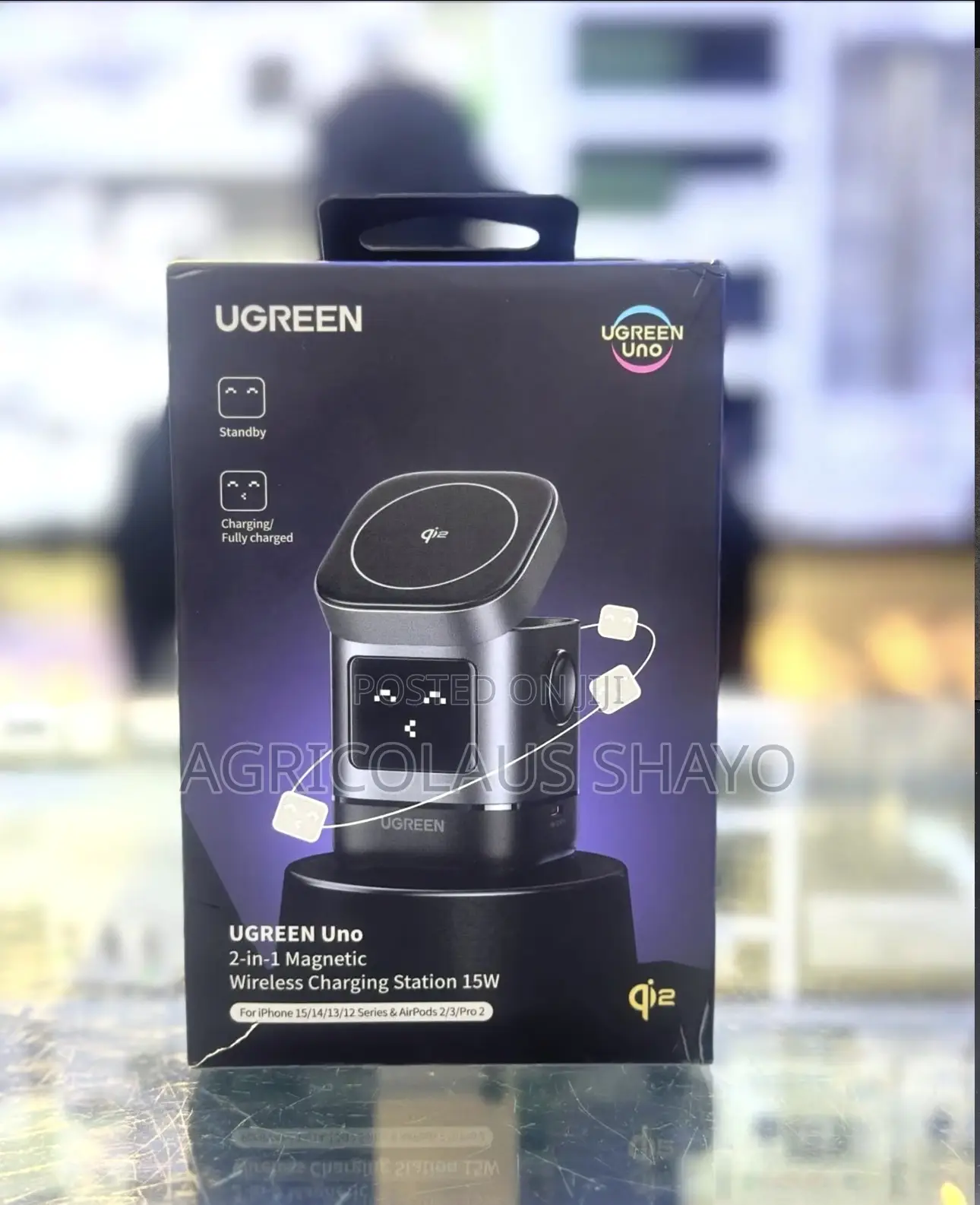 UGREEN Uno 2-in-1 Magnetic Wireless Charging Station 15W – Qi2 Fast