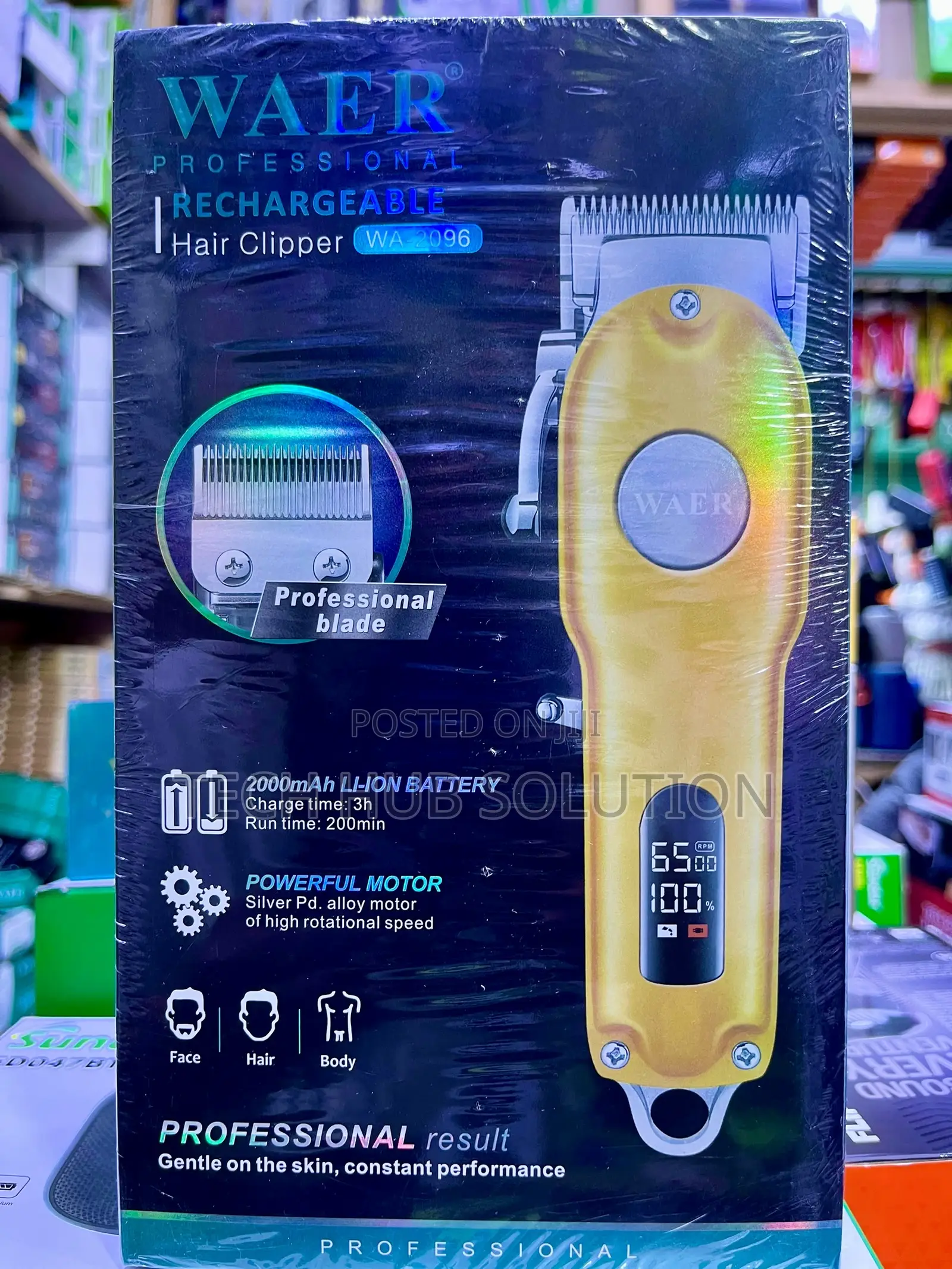 WAER Professional Rechargeable Hair Clipper WA-2096