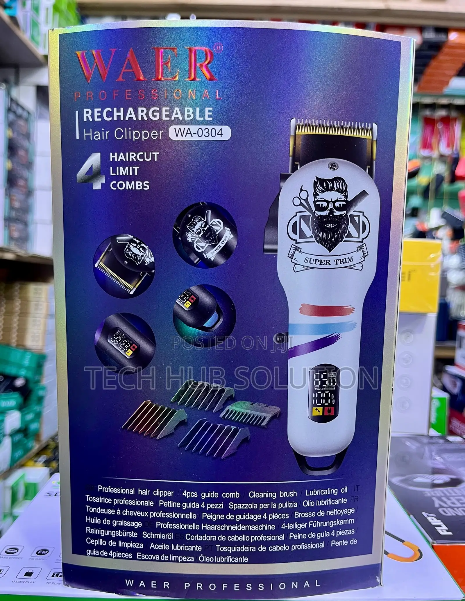 WAER Professional Rechargeable Hair Clipper WA-0304