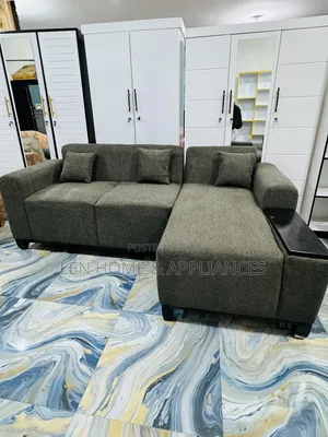 Sofa L Shape Luxury Kabisa Ina Fiber Na Spring
