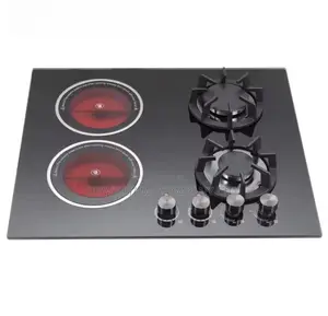 Inbuilt 4 Burner Gas Stove and Infrared Hybrid Electric Hot Plate