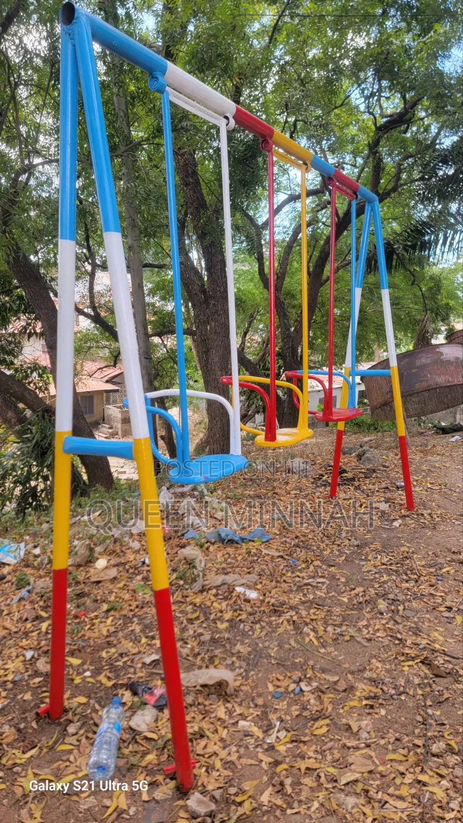 Heavy-Duty Steel Frame Children's Playground Swings