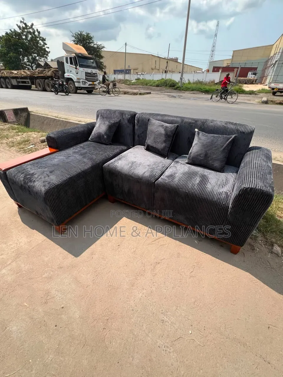 L Shape Sofa Fiber and Spring