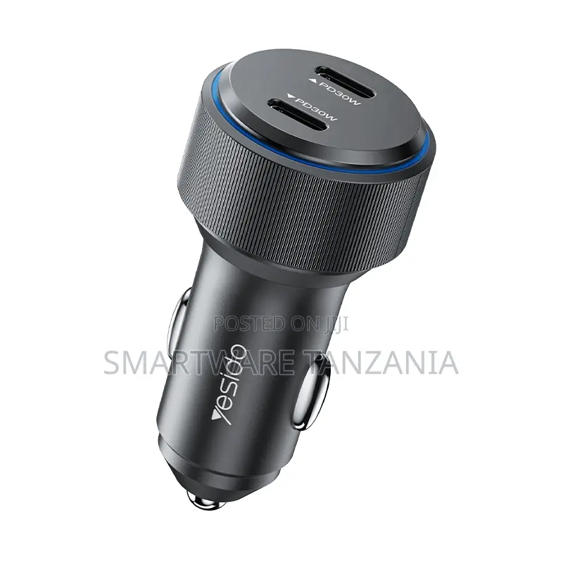 Yesido Car Charger USB Type-C 20W USB-A 18W Fast Charging, 100cm