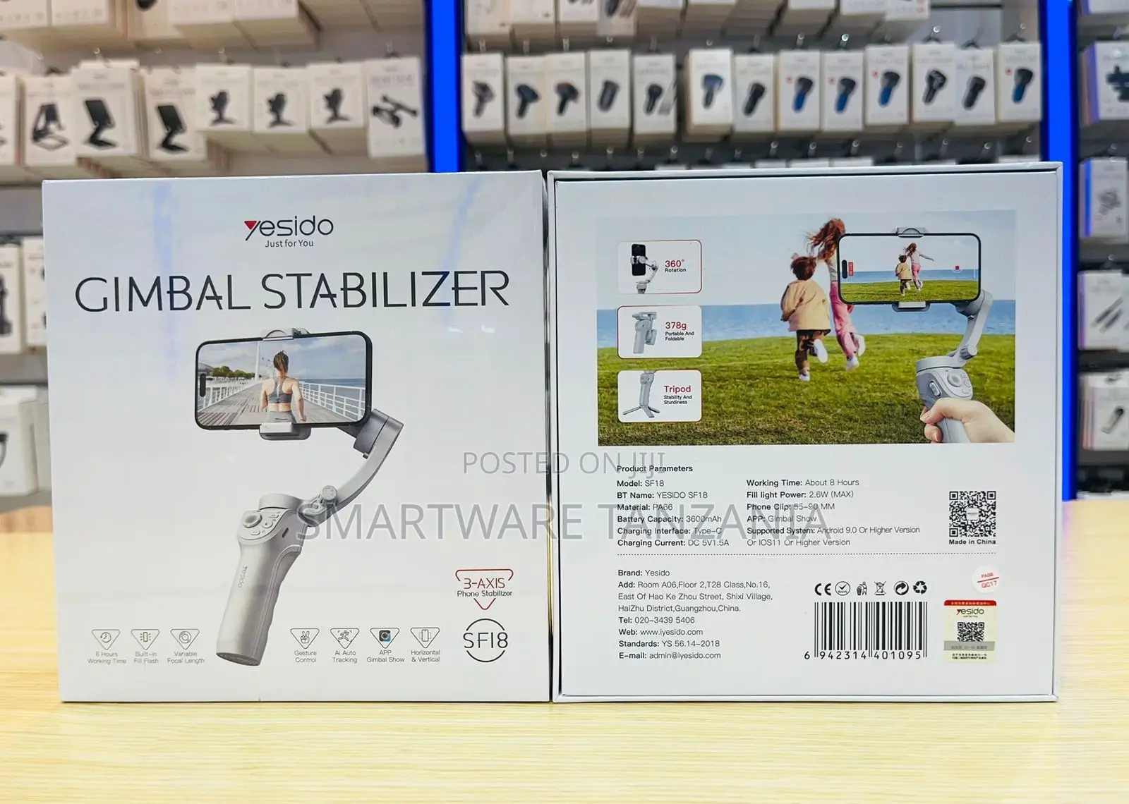 Yesido SF18 Gimbal Stabilizer for Smartphones, 3-Axis, Type-C Charging