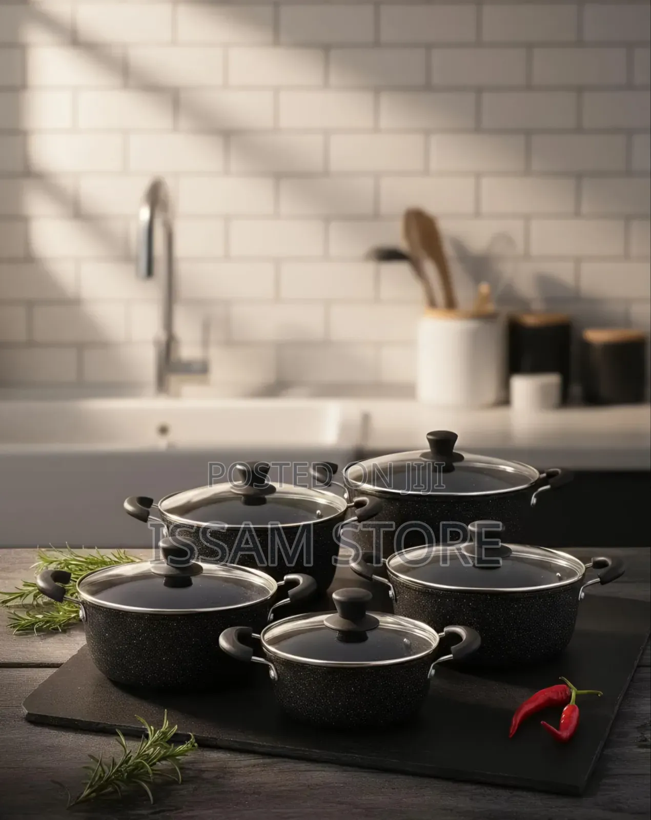 HOT CHEF 10 Pieces Non-Stick Cookware Set*