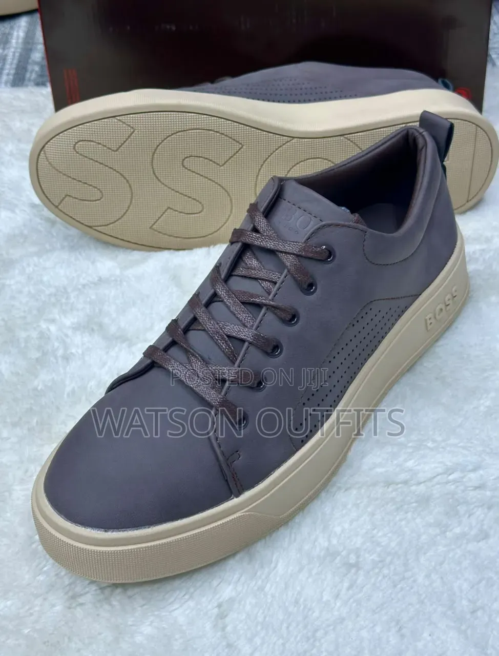 2 Colours Boss Brand Men's Leather Casual Shoes or Sneakers