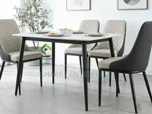 Modern Marble Top Dining Table Set Table With 4 Chairs