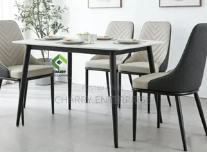 Modern Marble Top Dining Table Set Table With 4 Chairs