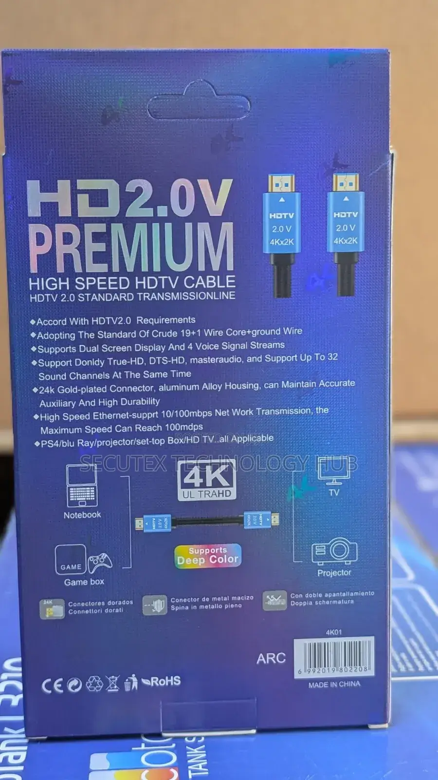 GT HD2.0V Premium HDMI Cable 1.5M - At 60Hz HDR High Speed*