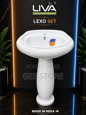 Liva Sanitaryware Lexo Set Full Pedestal Wash Basin