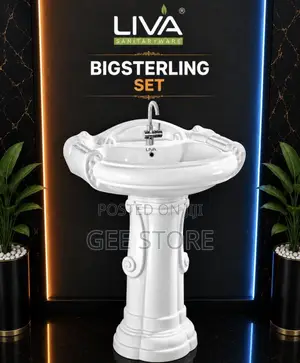 Liva Sanitaryware Bigsterling Set Pedestal Wash Basin