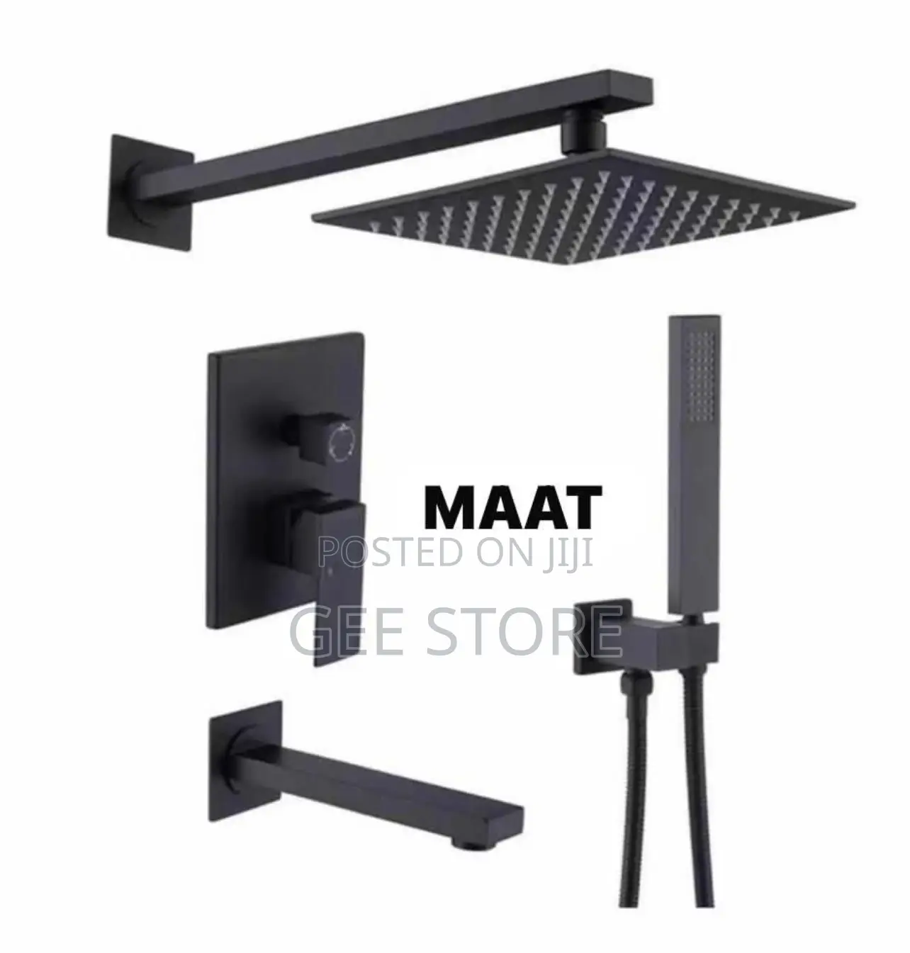 Maat Concealed Matte Black Shower Mixer Set