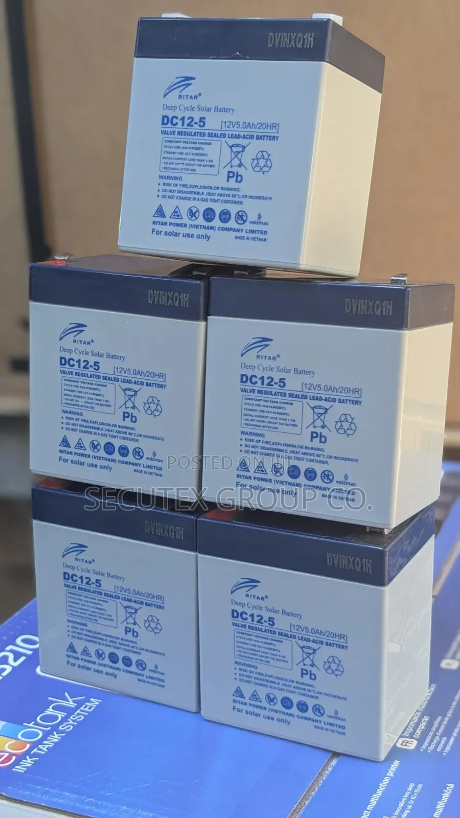 `RITAR DC12-5 Deep Cycle Solar Battery 12V 5.0Ah Sealed Lead Acid`