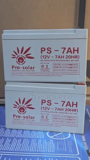 Pro-Solar PS-7AH Gel Battery 12V 7Ah Sealed Lead Acid Rechargeable