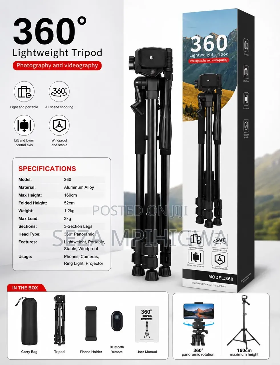 360° Lightweight Tripod — Model 360