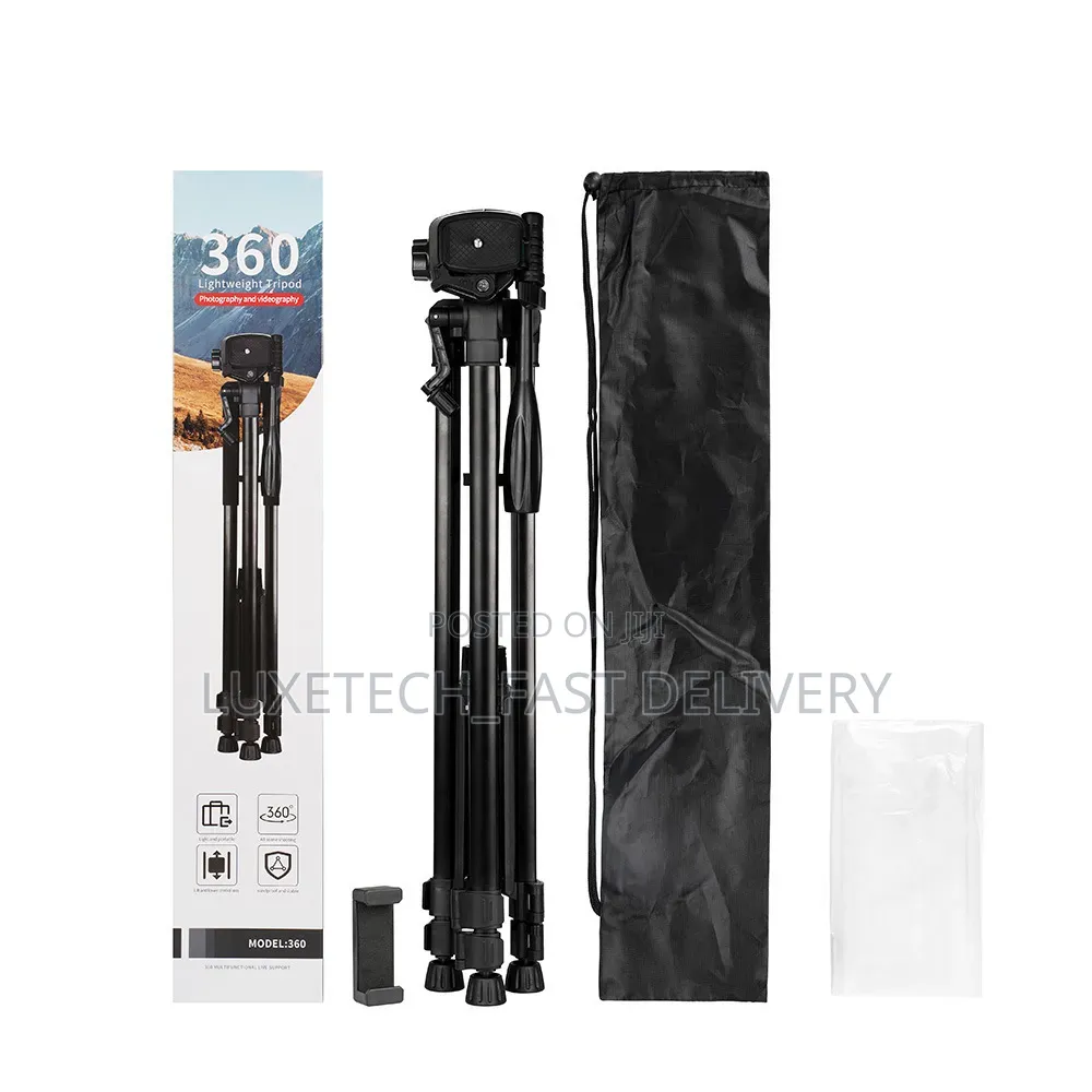 360° Lightweight Aluminum Tripod 160cm – Phone and Camera Stand