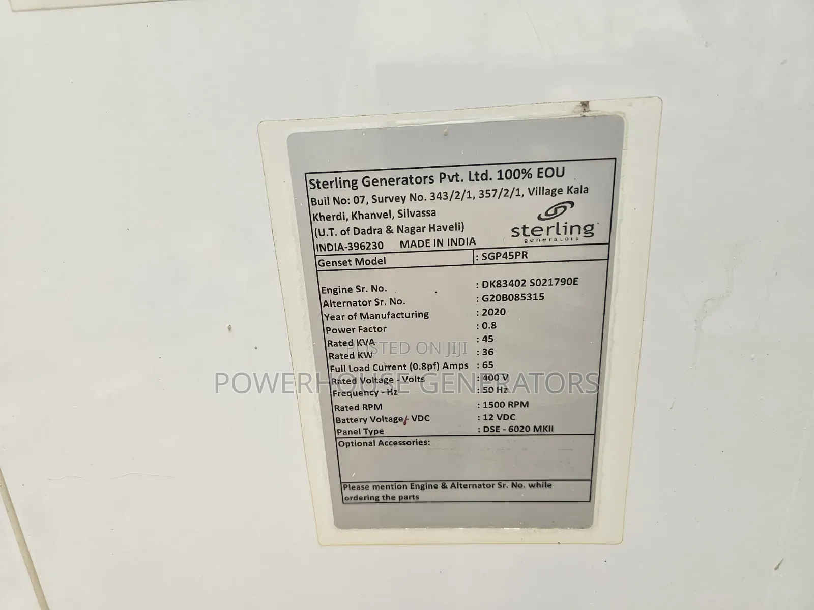 Generator Perkins 45kva