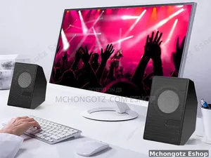 Mini D7 Multimedia USB Speakers (2.0 Channel, 2 Pieces, Black)