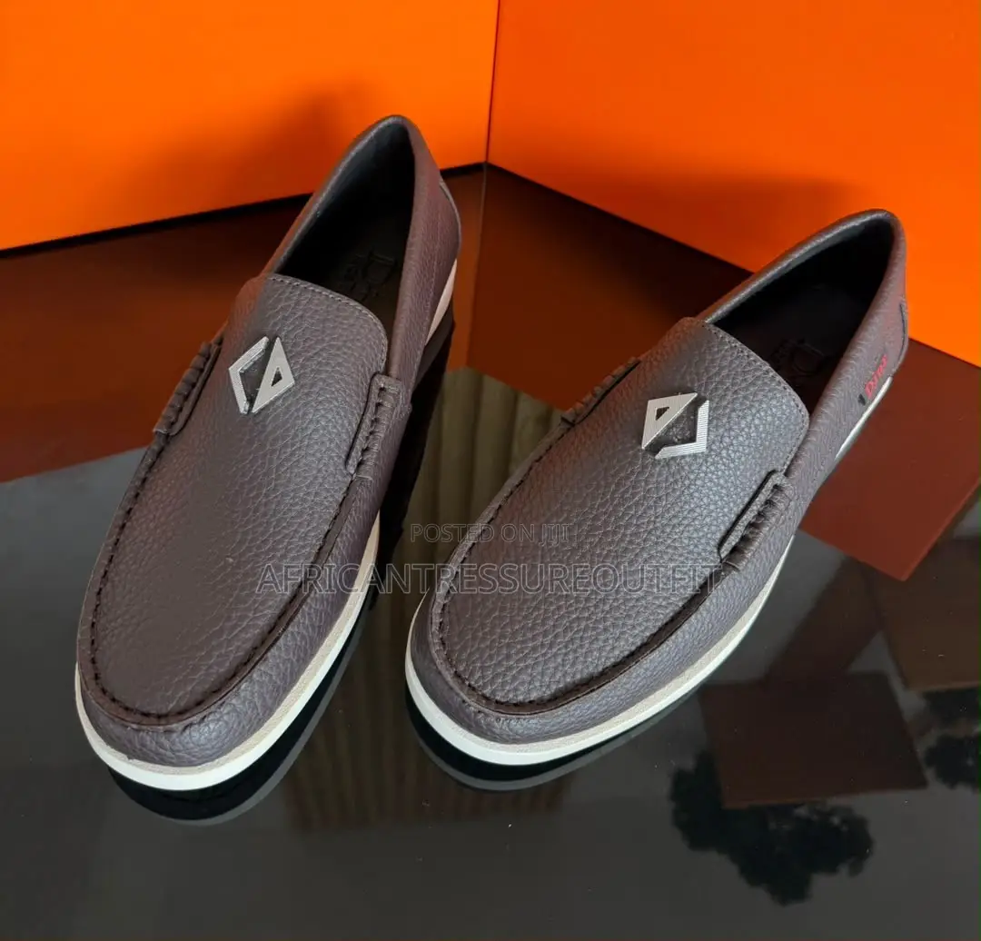 Dior Loafers Leather Classic Collection With Clean White Constast Sole